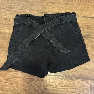 Black high rise Express jean shorts